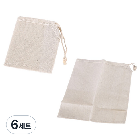 4BNK 삼베 주머니 2종 세트, 6세트