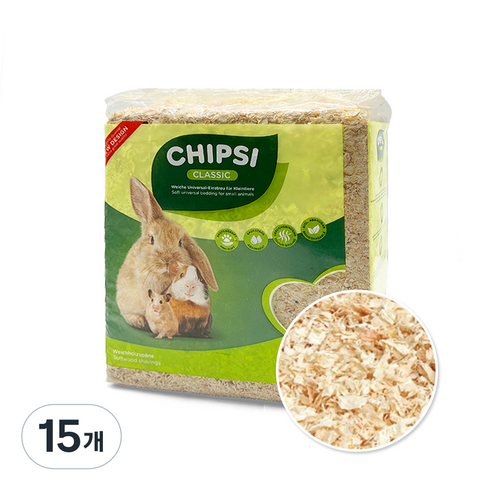 칩시 가문비나무 전나무 클래식 소동물베딩, 1kg, 15개