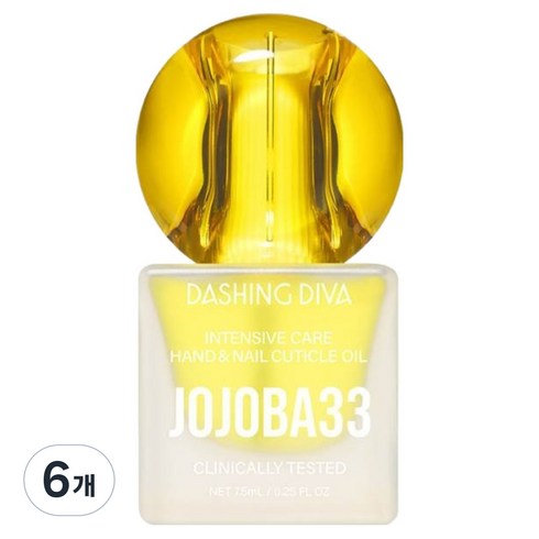 데싱디바 호호바 33 인텐시브 네일 앤 큐티클 오일, 6개, 7.5ml