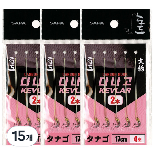 싸파 도도 다나고 케블라 2본 낚싯바늘 SDD-DK2S174, 10개입, 15개