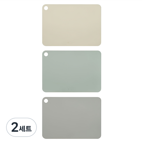 글라스락 베이비 TPU 도마 3P 세트, 크림베이지+리프그린+애쉬그레이, 2세트, 크림베이지 + 리프그린 + 애쉬그레이