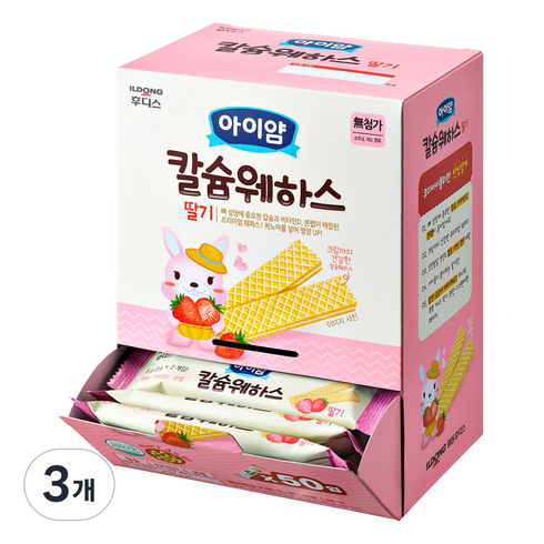 아이얌 아동용 칼슘웨하스, 딸기, 300g, 3개