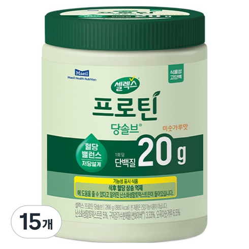 셀렉스 식물성 프로틴 당솔브 미숫가루맛, 266g, 15개