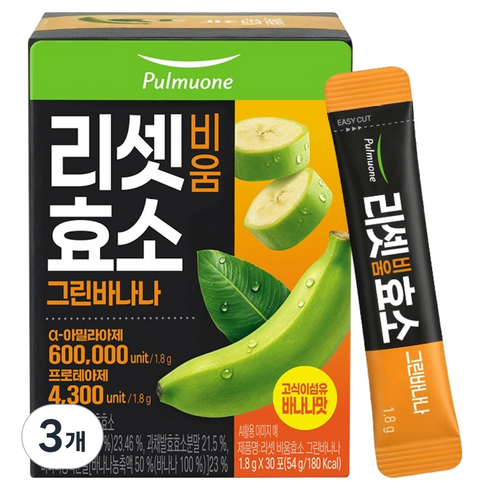 풀무원 리셋 비움효소 그린바나나 30p, 54g, 3개