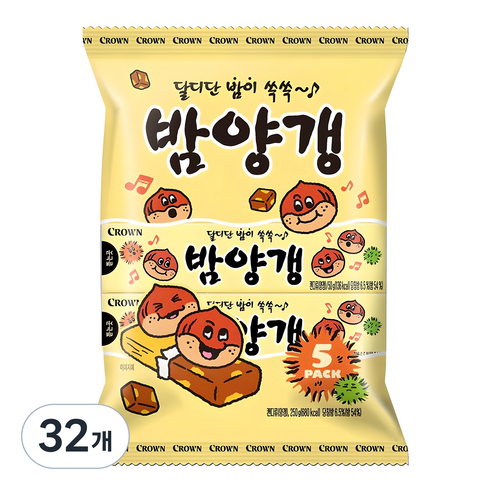 크라운 밤양갱 5p, 250g, 32개