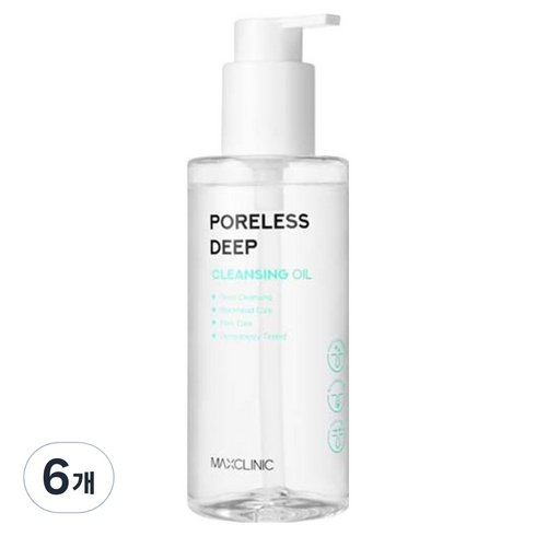 맥스클리닉 포어리스 딥 클렌징 오일, 200ml, 6개