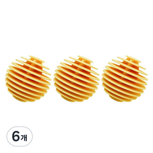 킹스로드 깔끔한 세척 세탁볼 라지, 옐로우, 6개