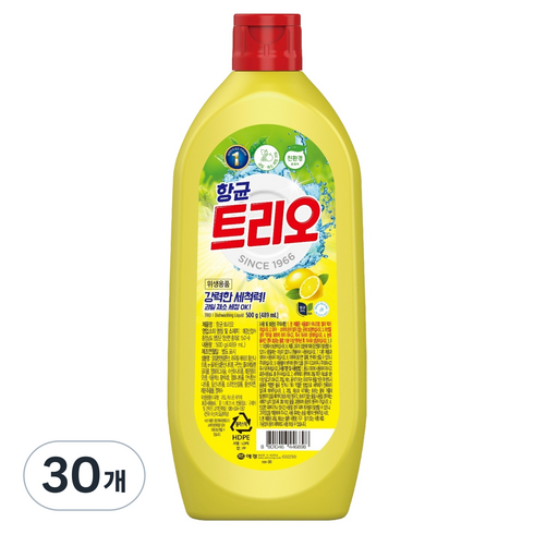 트리오 항균 주방세제, 500g, 30개