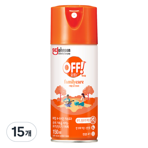 OFF 에어로졸 모기기피 스프레이, 150ml, 15개