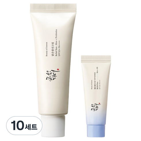 조선미녀 맑은쌀 선크림 SPF50 PA++++ 50ml + 아쿠아 프레쉬 10ml 디럭스 세트, 10세트