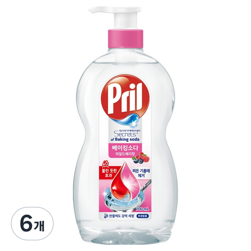 프릴 시크릿 오브 베이킹소다 플러스 와일드베리향, 6개, 700ml