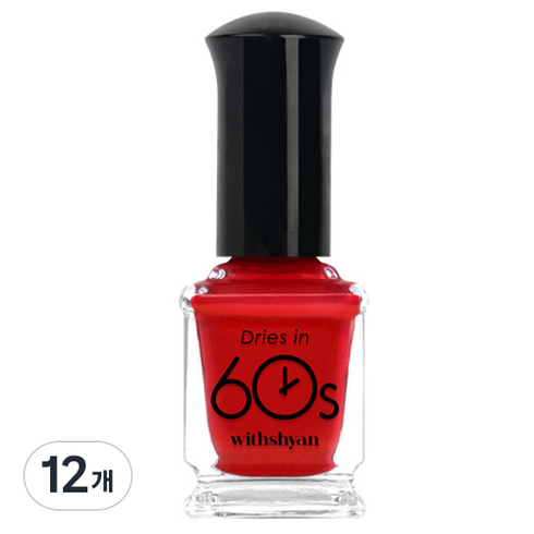 위드샨 60초 매니큐어, M061레드, 9ml, 12개