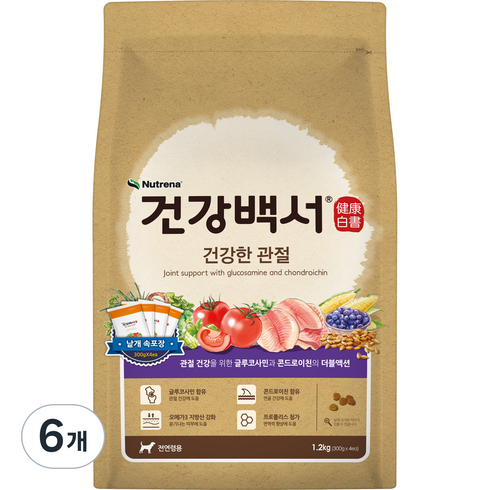 뉴트리나건강백서 강아지 기능성 사료, 뼈/관절강화, 1.2kg, 6개