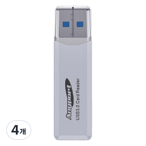 애니포트 USB 3.0 SD 카드리더기, AP-U30W, 화이트, 4개