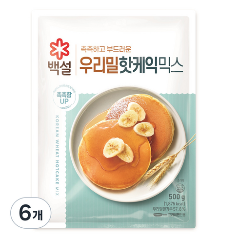 백설 우리밀 핫케익믹스, 500g, 6개