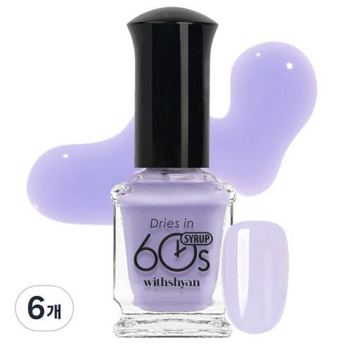 위드샨 60초 매니큐어, M152라일락시럽, 9ml, 6개