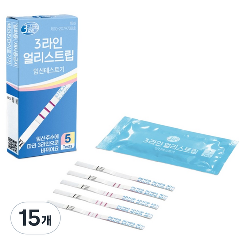 에이디텍 신개념 쓰리라인얼리 임신테스트기 트립 기록용 트립 기록용 10mIU/mL, 15개, 5개입