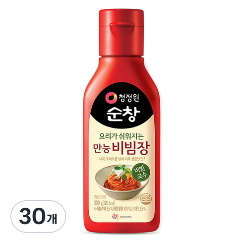청정원순창 만능비빔장 튜브형, 300g, 30개