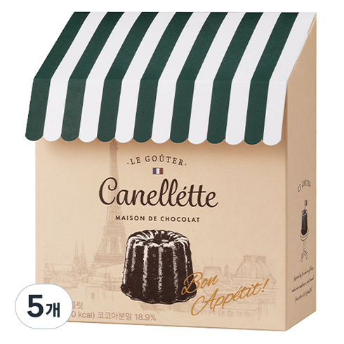 꼬모쎔쁘레 까눌레트 초콜릿 20p, 5개, 130g