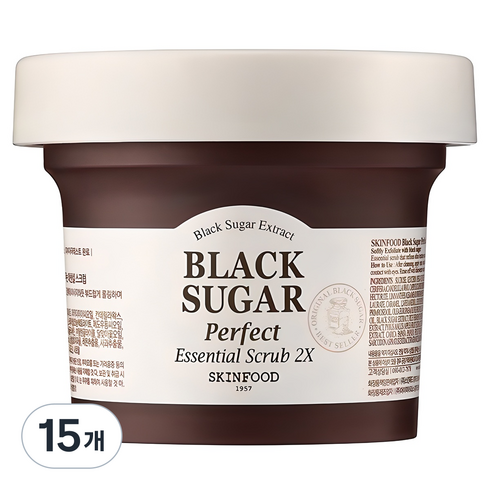 스킨푸드 블랙슈가 퍼펙트 에센셜 스크럽 2X, 210g, 15개