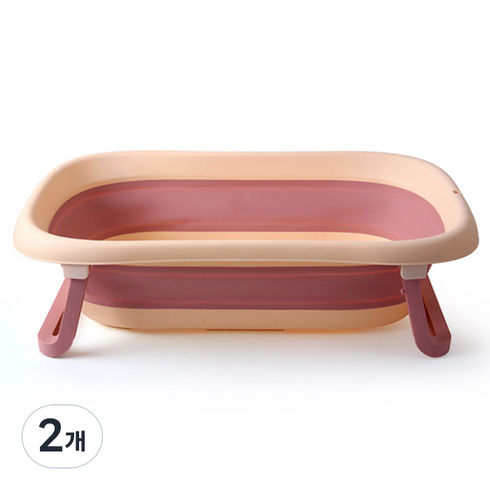 딩동펫 반려동물 논슬립 폴더블 욕조, 핑크, 2개