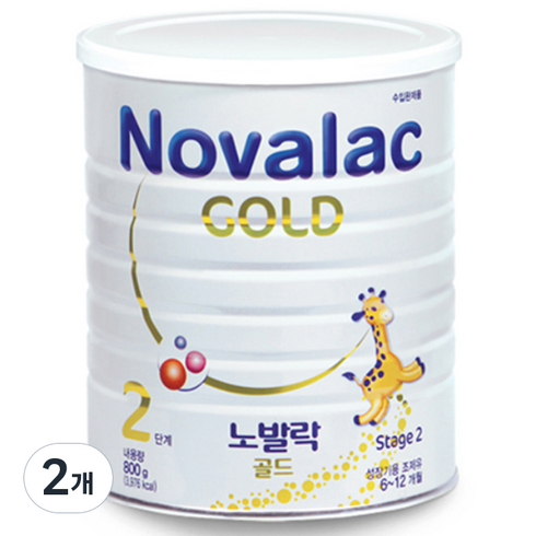 노발락 골드 분유 2단계, 800g, 2개