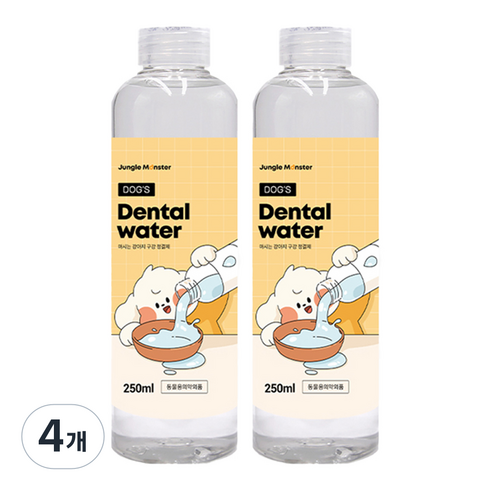 정글몬스터 독 덴탈워터 강아지 구강청결제, 250ml, 4개