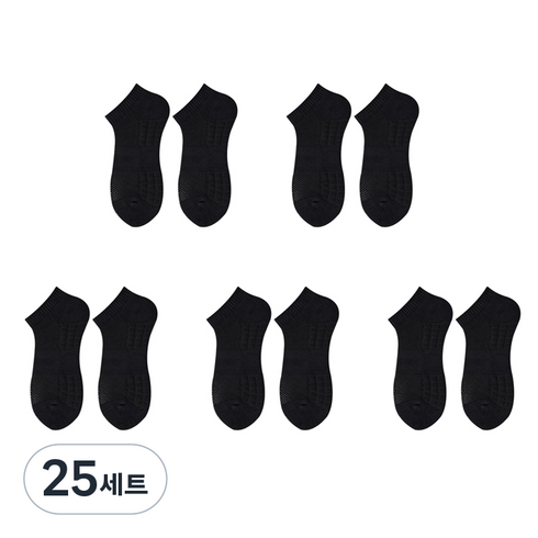 다품다 남성용 무지 메쉬 스포츠 단목 양말 5세트, 블랙, 25세트