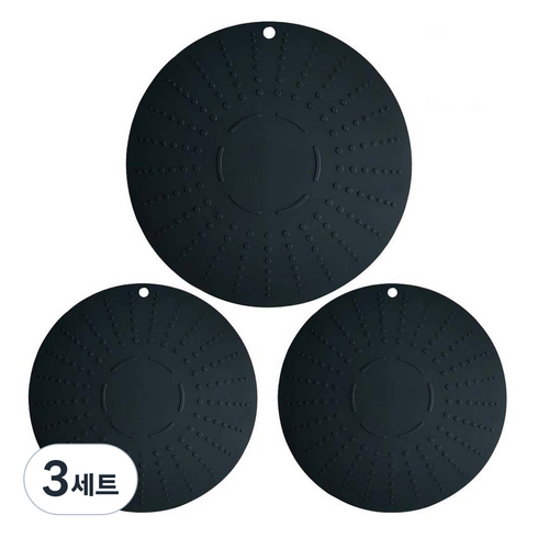 웰라이브 실리콘 인덕션 보호 매트 대 + 소 2개, 블랙, 3세트