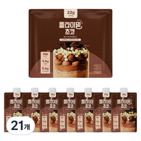 플라이밀 단백질 쉐이크 초코, 45g, 21개
