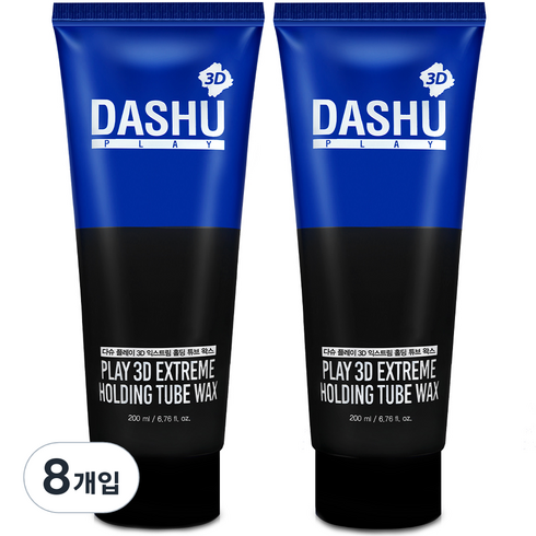 다슈 플레이 3D 익스트림 홀딩 튜브 헤어왁스, 200ml, 8개