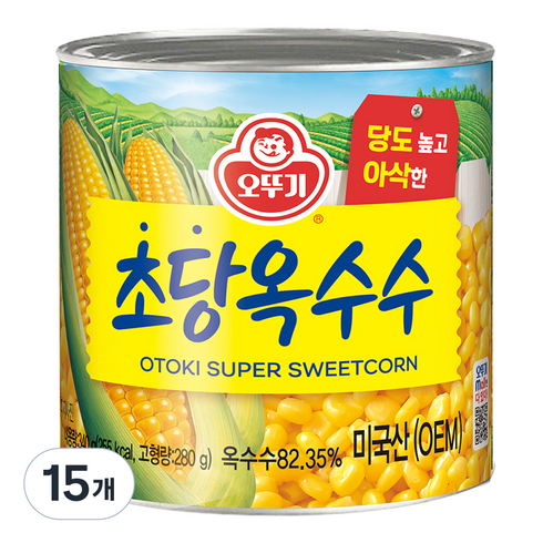 오뚜기 초당옥수수 통조림, 340g, 15개