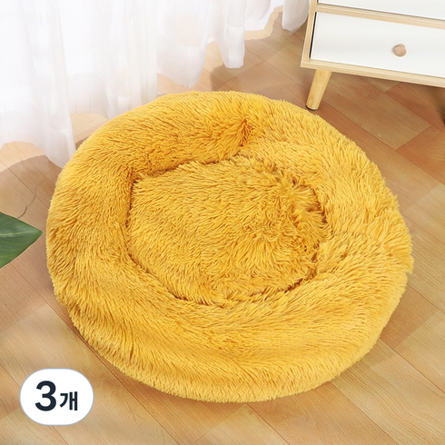 다루미 보들보들 강아지 마약쿠션, 옐로우, 3개
