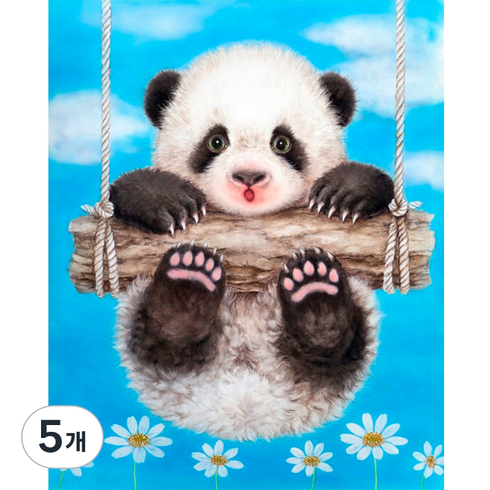 알로데 작은 고양이 벽 장식 DIY 보석십자수 스퀘어 30 x 40 cm, NO. 08, 5개