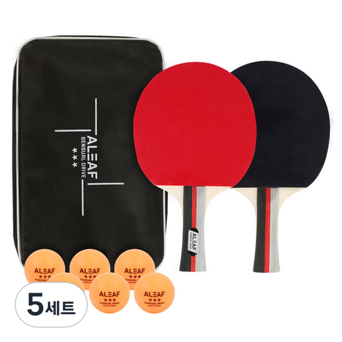 아리프 센슈얼 탁구라켓 2p + 탁구공 6p + 보관 파우치 세트, 혼합색상, 5세트
