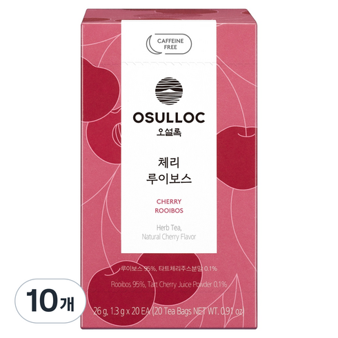 오설록 체리 루이보스 티백, 10개, 20개입, 1.3g