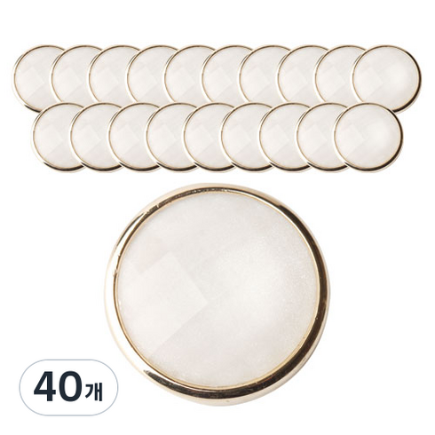 사출 테민자 보석콤비 단추 21mm, 골드, 40개