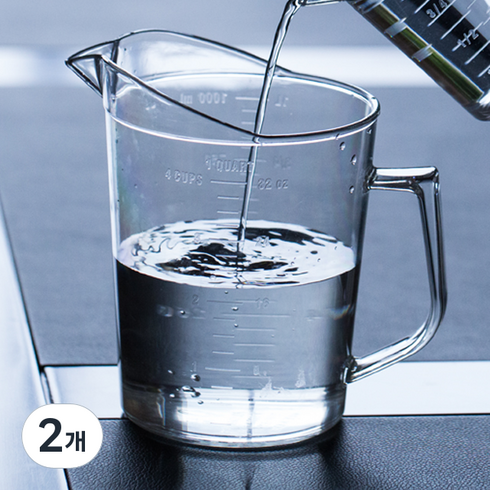 바이굿즈 플라스틱 계량컵, 2개, 1L