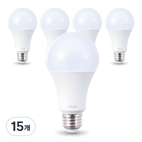 씨티오 LED 화이트 전구 15W, 주광색, 15개