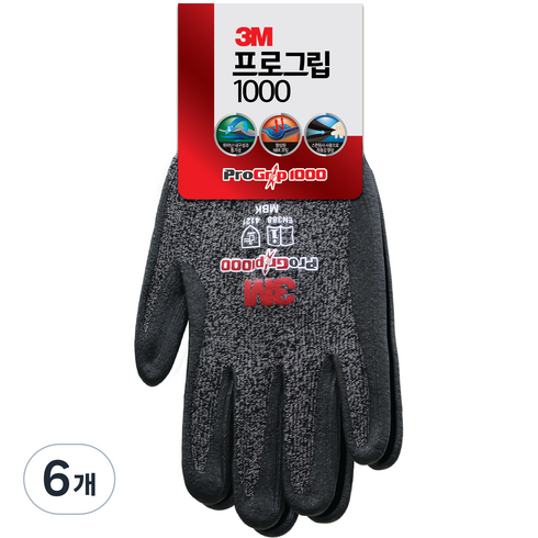 쓰리엠 프로그립 1000, 블랙, 6개