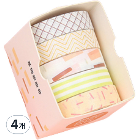 라이프백 장식 종이 테이프 10mm x 2m 5p, 기본1, 4개
