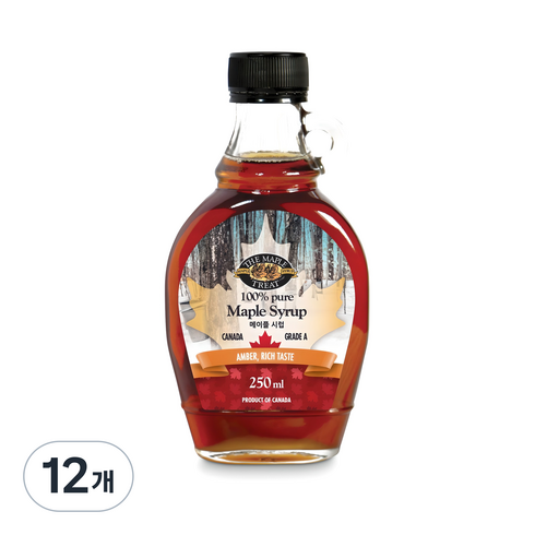 엘비메이플트리트 그레이트 메이플 시럽, 12개, 250ml