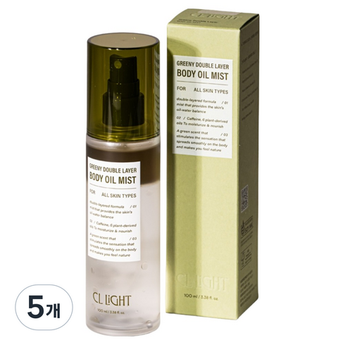 파워풀엑스 씨엘라이트 그리니 더블 레이어 바디 오일 미스트 시트러스, 100ml, 5개