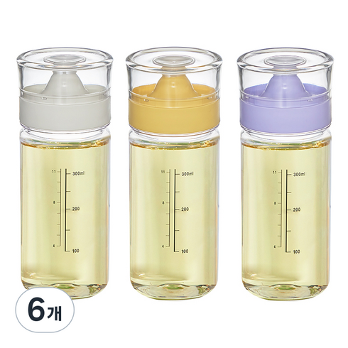 씨밀렉스 깨짐 없는 식물성 소재 실리콘 오일병 3종, 350ml, 6개