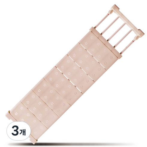 마켓플랜 압축 폭조절 선반, 3개, 인디언핑크