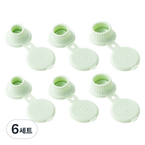데일리픽 뉴 원형 알뜰 밀폐 거꾸로캡 3종 세트, 라이트그린, 6세트