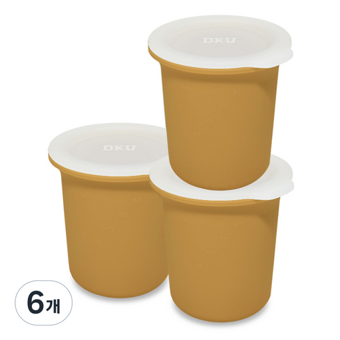디자인앤쿠 캡슐형 실리콘 이유식 미니멀 큐브 60ml, 브라운, 6개