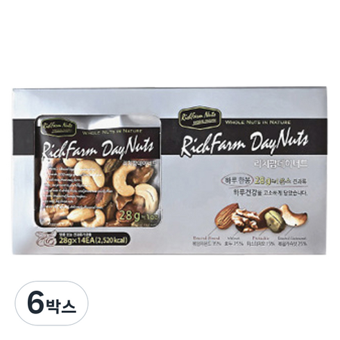 리치팜너트 데이너트 견과 선물세트, 6박스