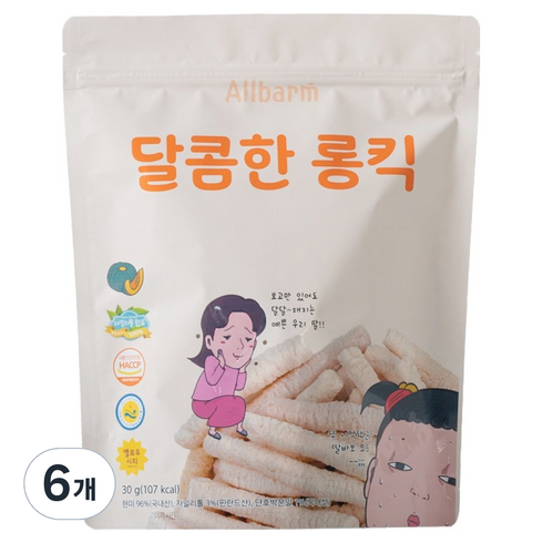 Allbarm 달콤한 롱킥, 단호박맛, 30g, 6개