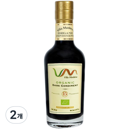빌라모데나 유기농 다크 콘디멘토 발효식초, 250ml, 2개